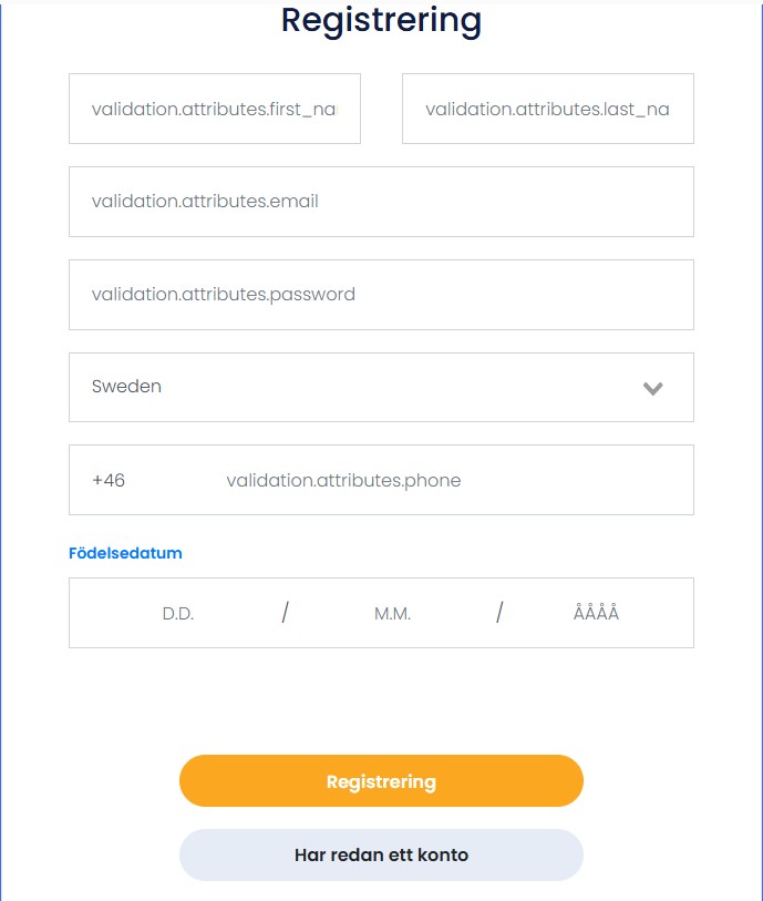 registrering i dreams casino